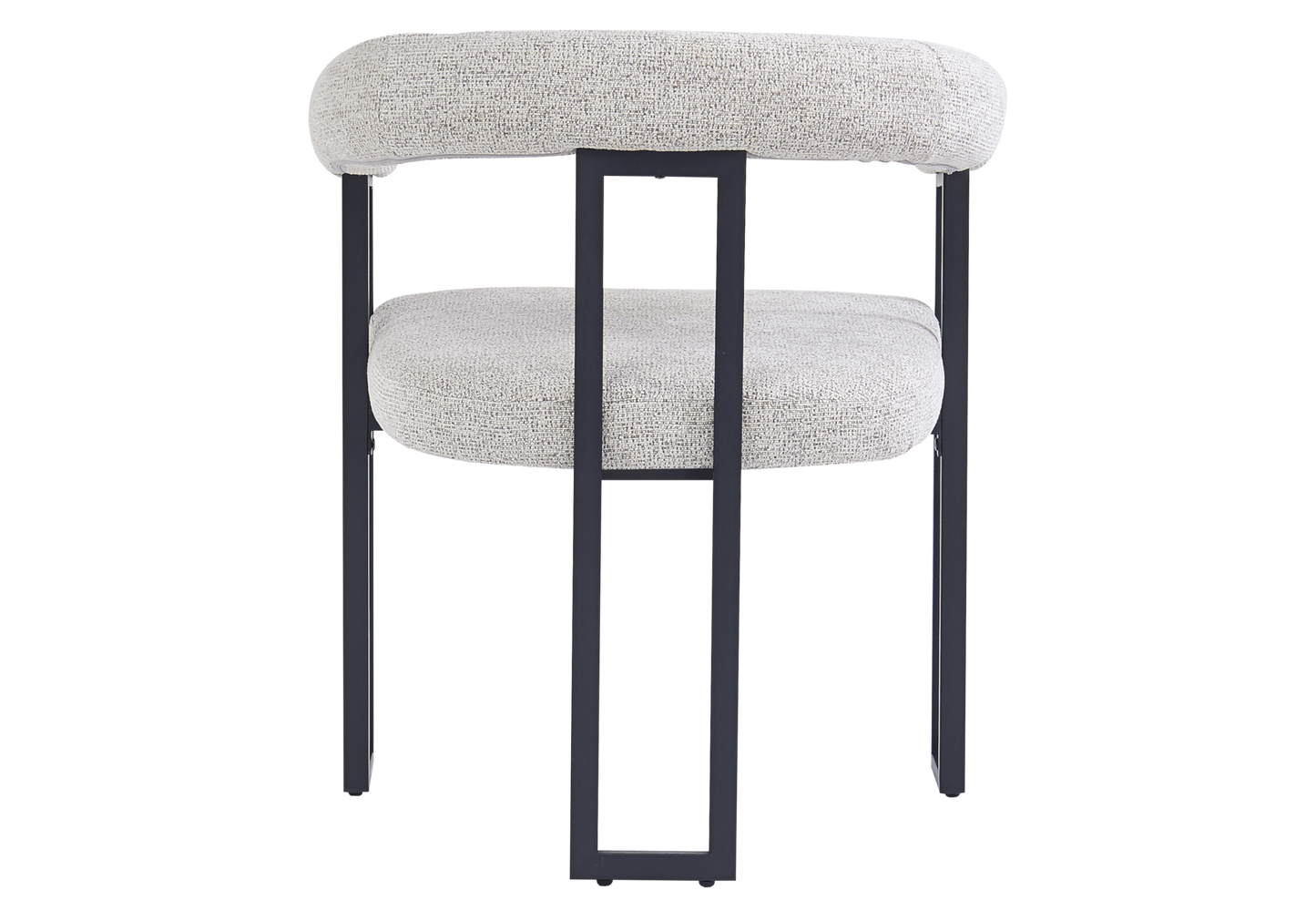 Fauteuil de table tissu taupe pieds noirs - Soho x4