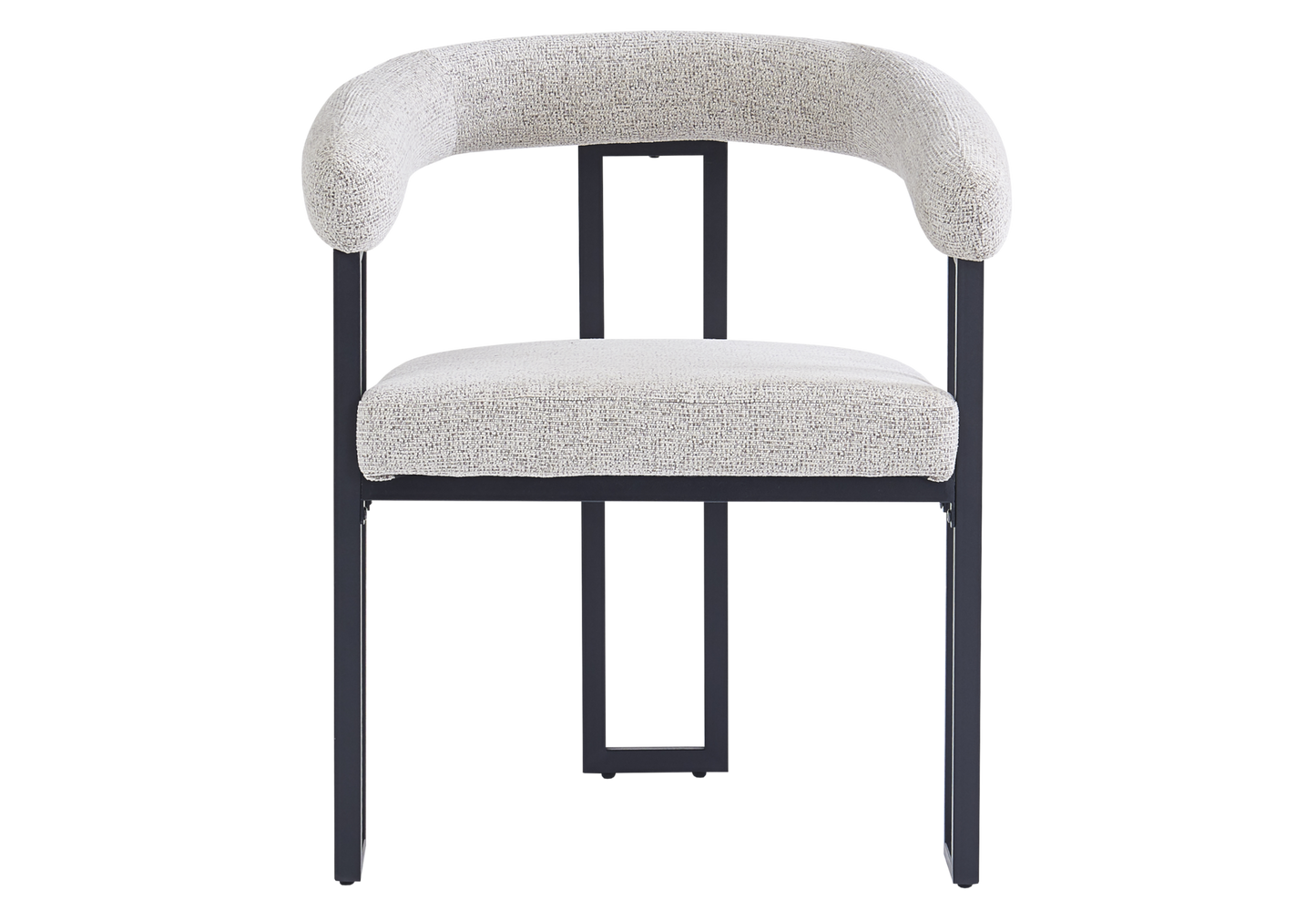 Fauteuil de table tissu taupe pieds noirs - Soho x4