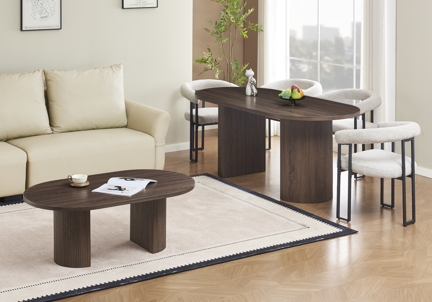 Fauteuil de table tissu taupe pieds noirs - Soho x4