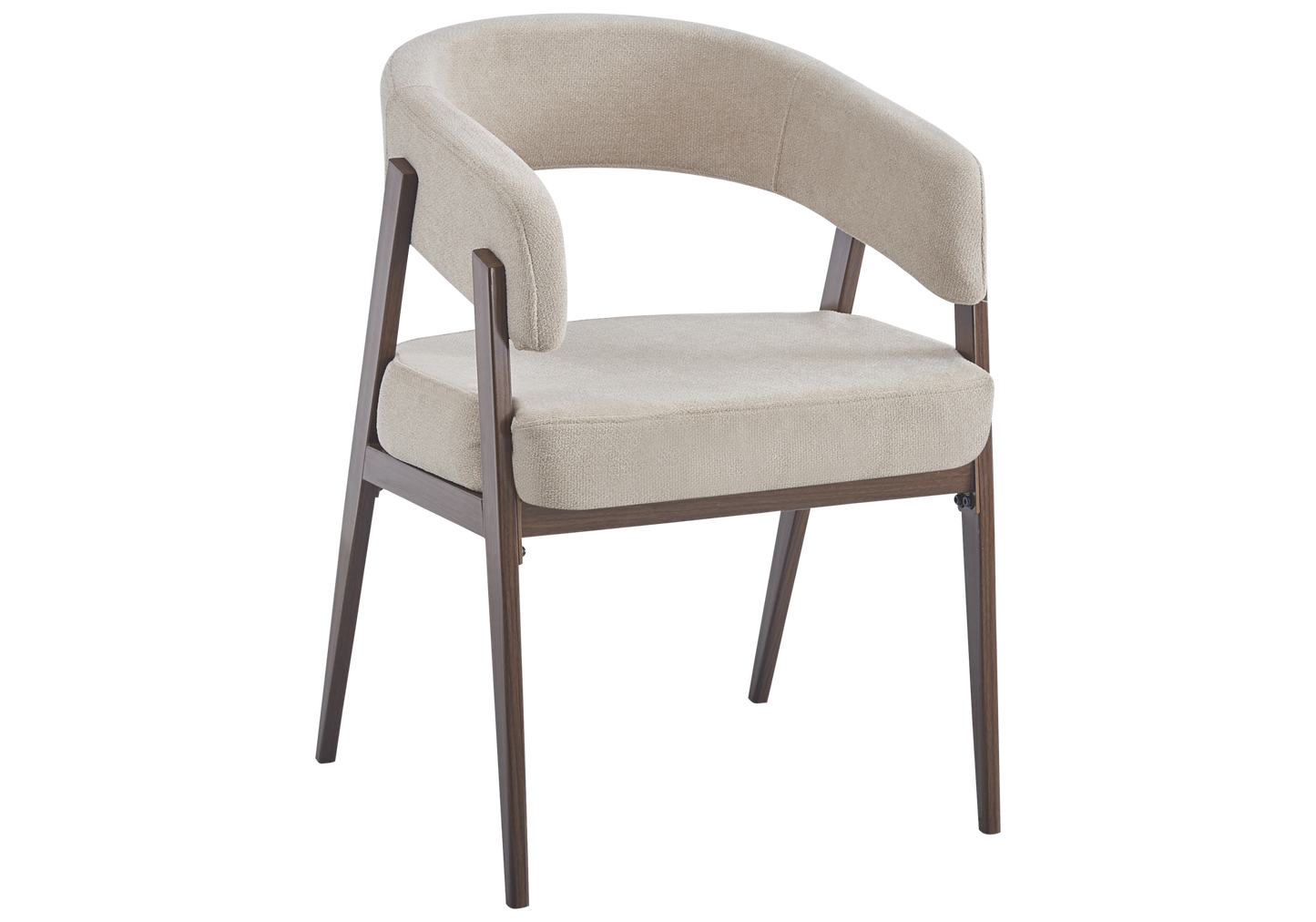 Fauteuil de table texturé beige noyer – Oslo x4