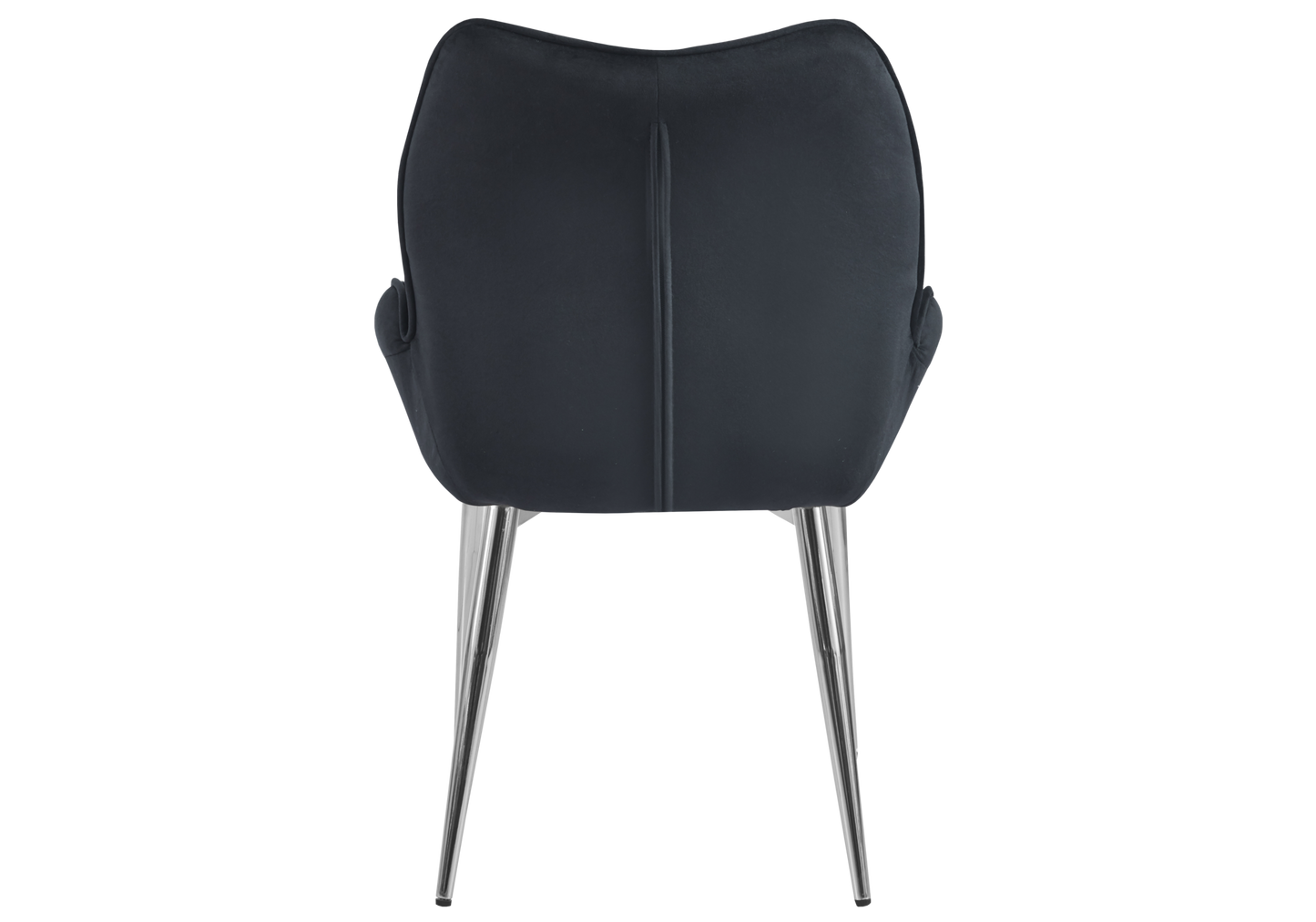 Fauteuil de table velours anthracite pieds argentés - Lyon x2