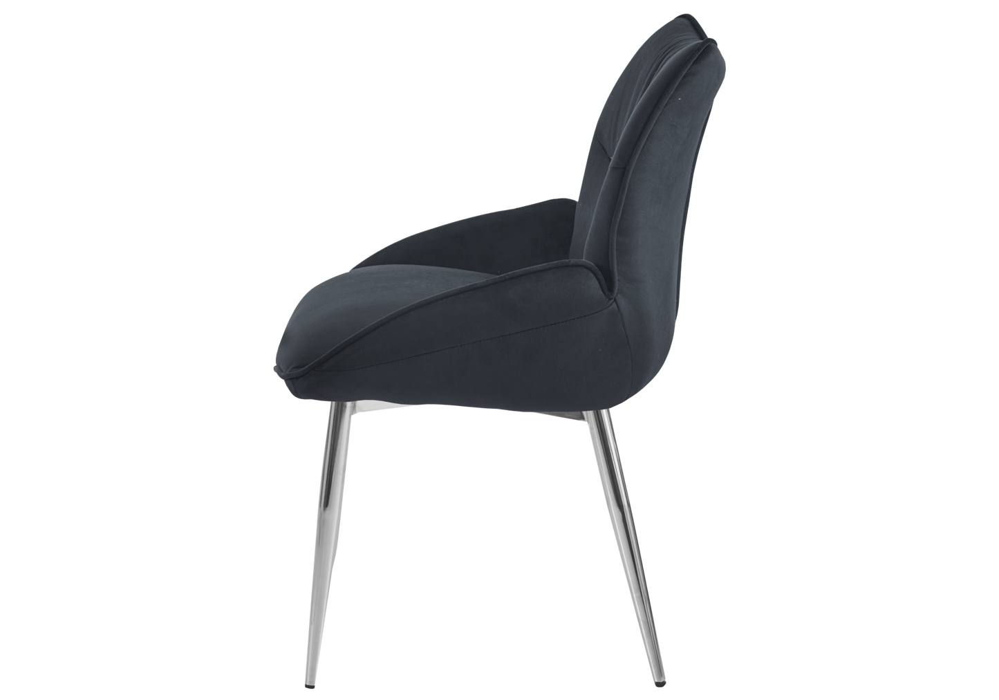 Fauteuil de table velours anthracite pieds argentés - Lyon x2