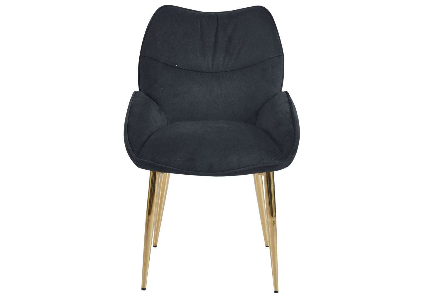 Fauteuil de table velours anthracite pieds dorés - Lyon x2