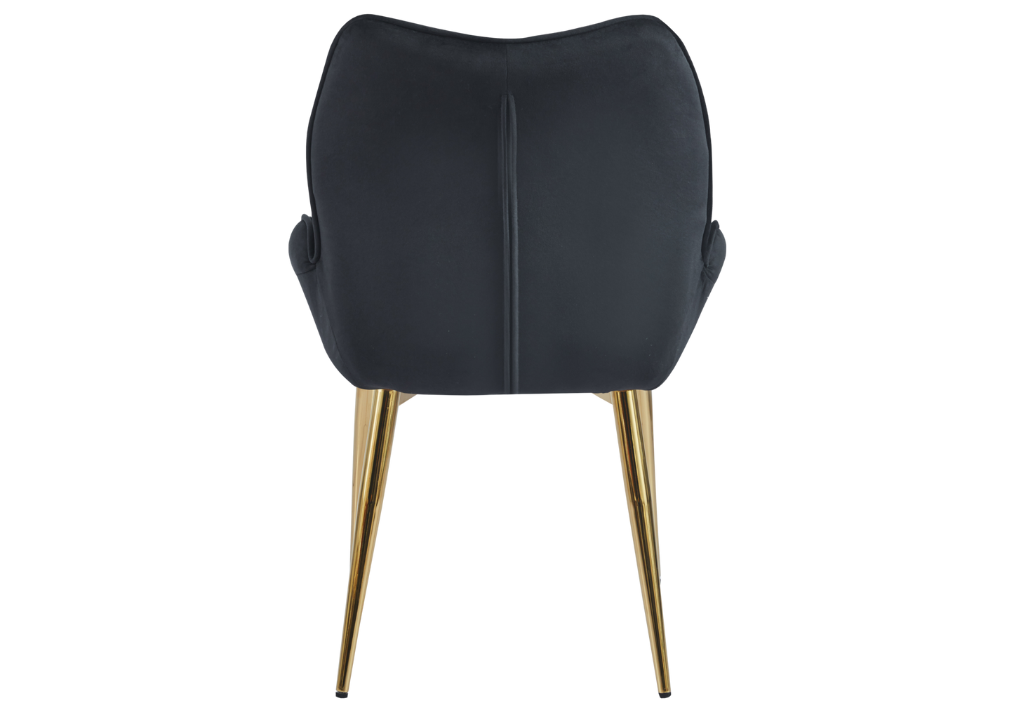 Fauteuil de table velours anthracite pieds dorés - Lyon x2