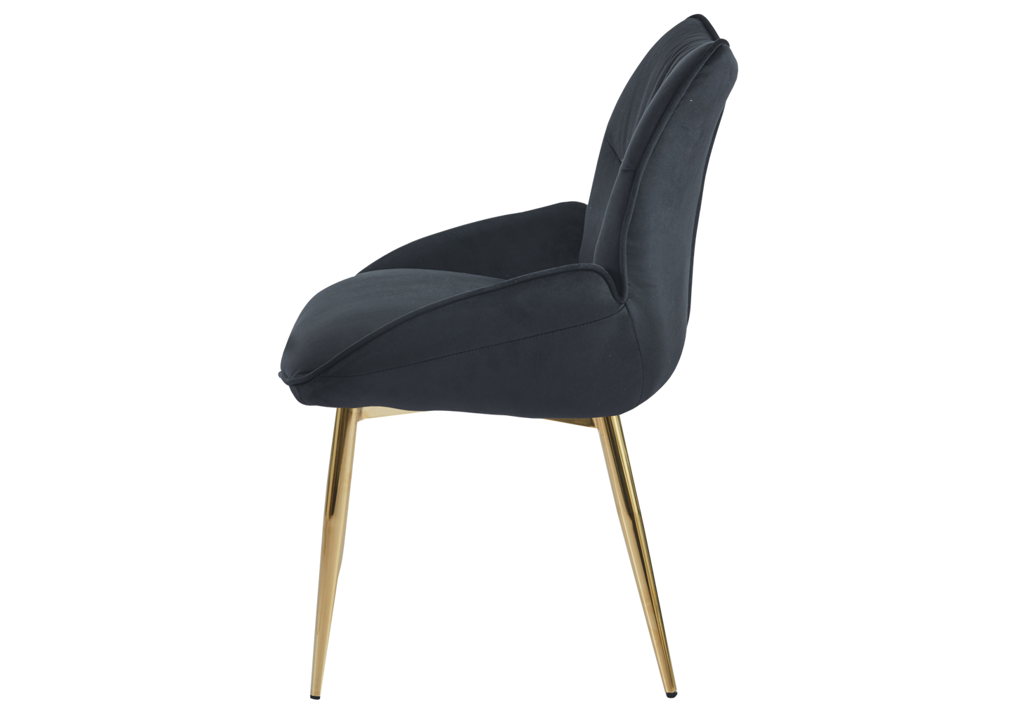 Fauteuil de table velours anthracite pieds dorés - Lyon x2