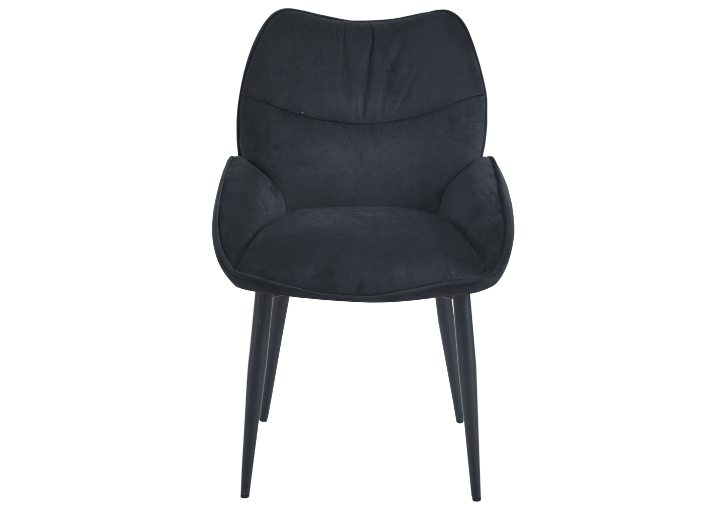 Fauteuil de table velours anthracite pieds noirs - Lyon x2