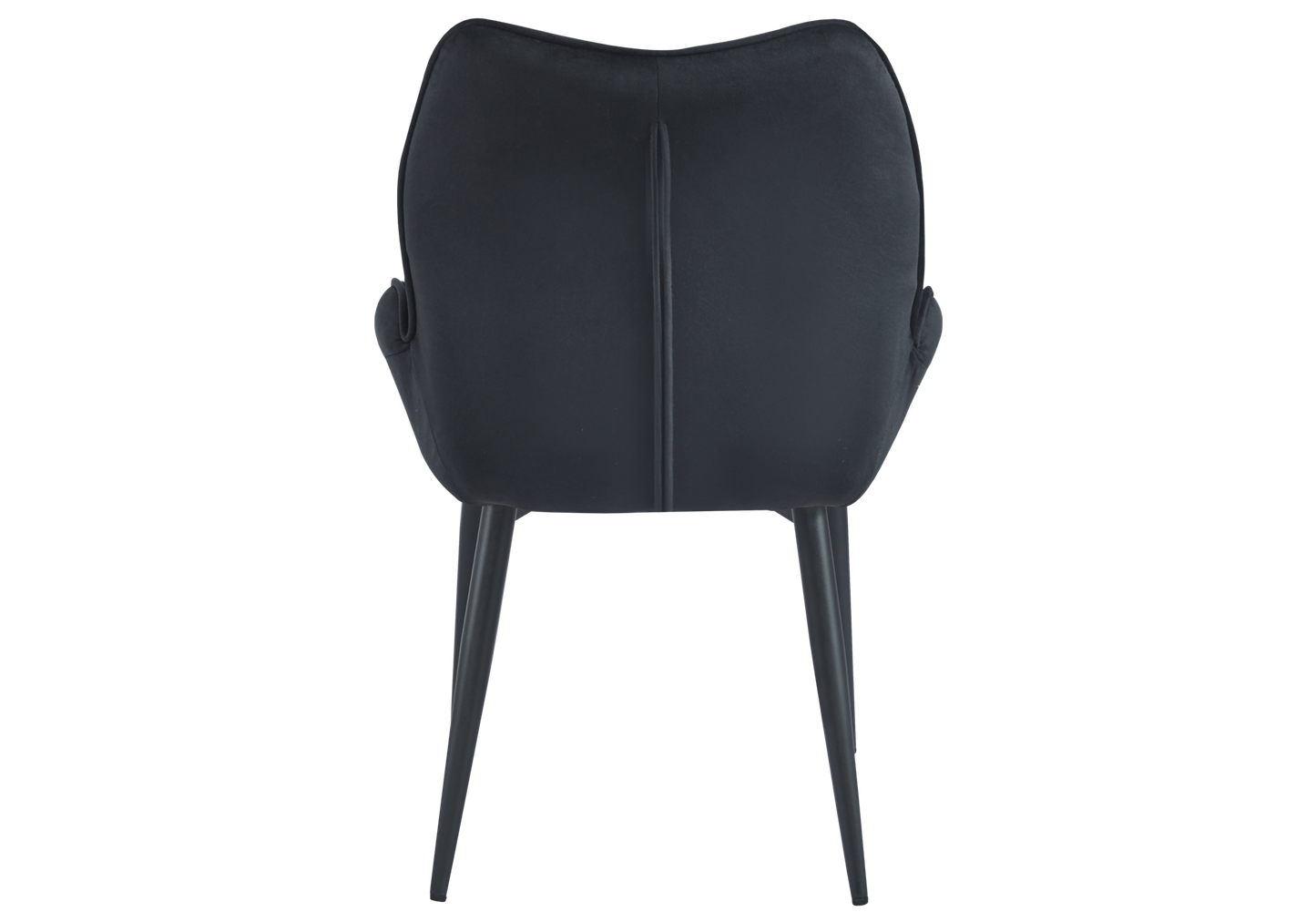 Fauteuil de table velours anthracite pieds noirs - Lyon x2
