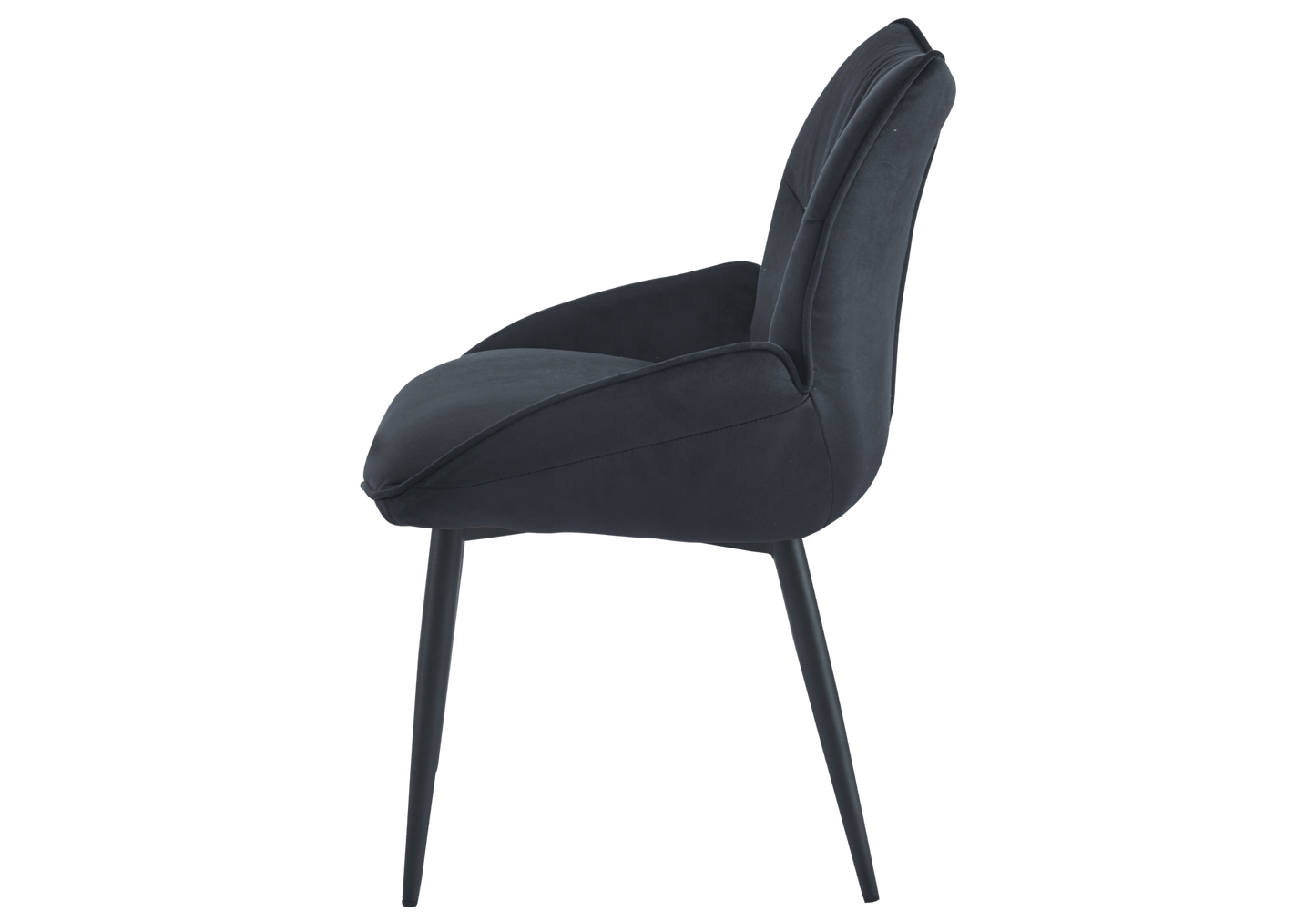 Fauteuil de table velours anthracite pieds noirs - Lyon x2