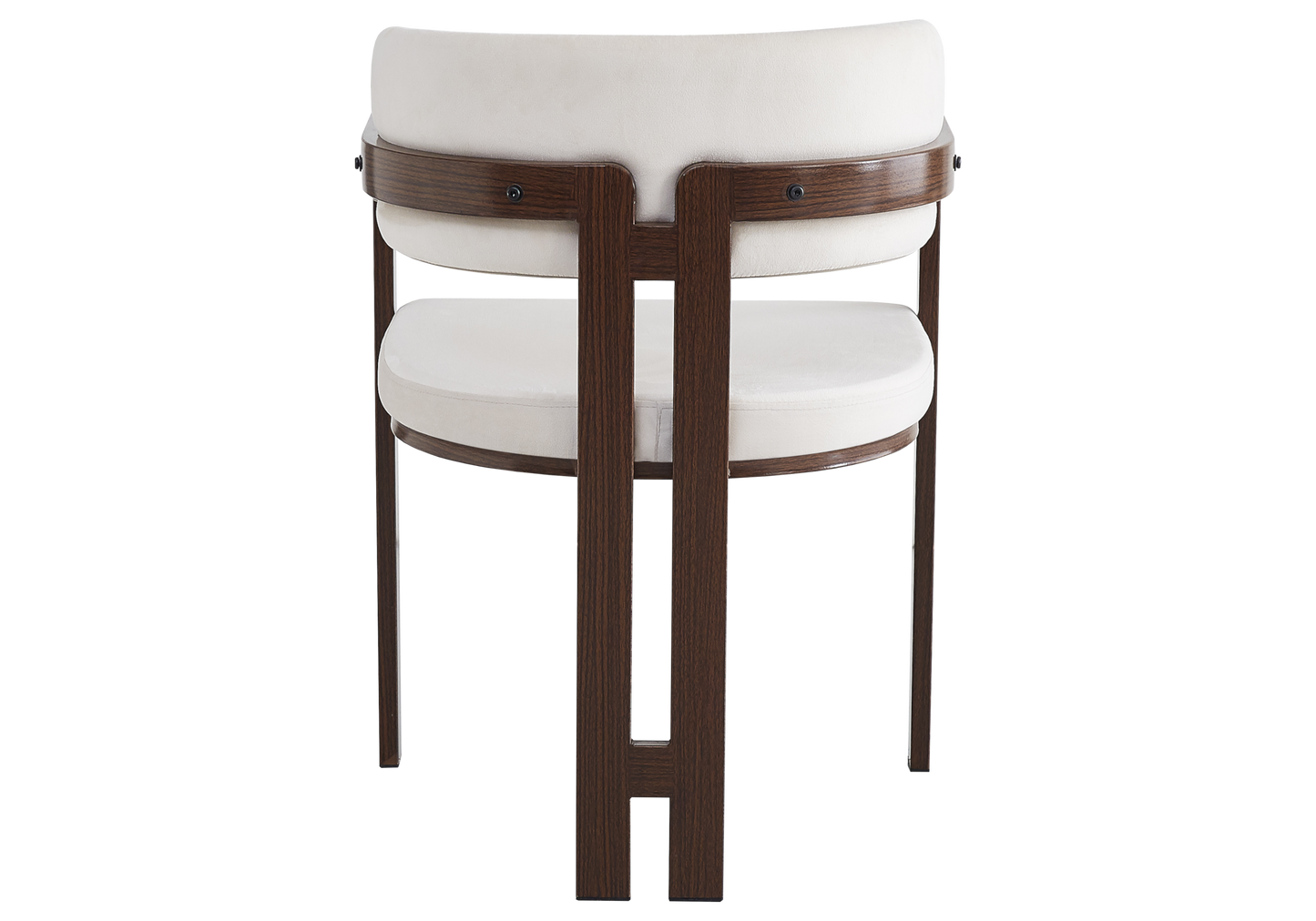 Fauteuil de table velours beige bois noyer – Lyra x2