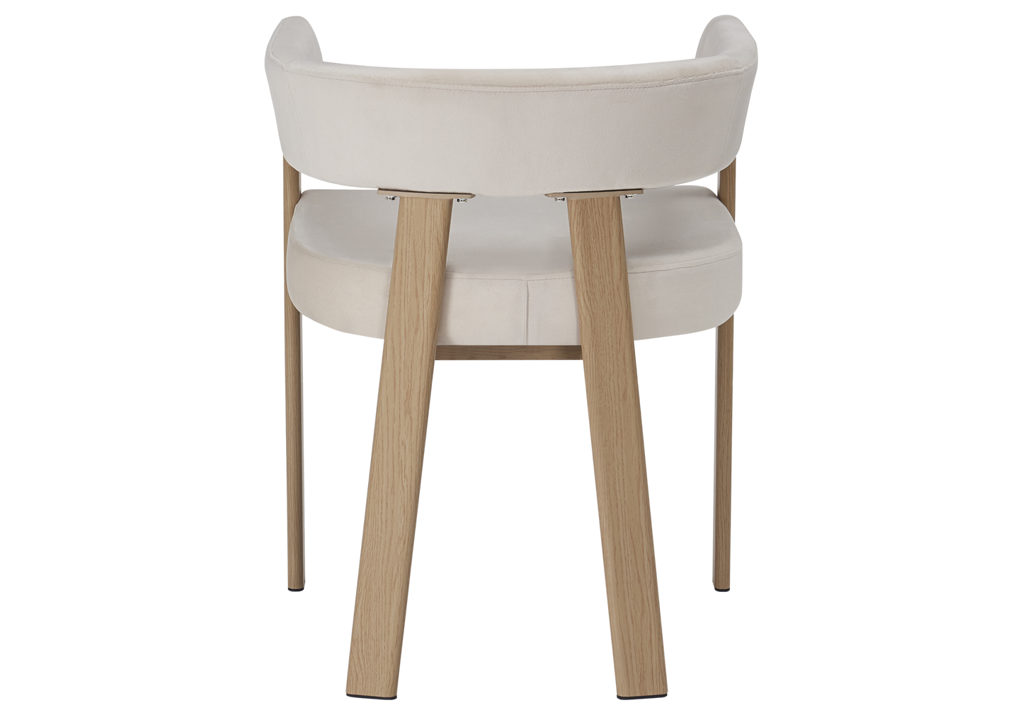 Fauteuil de table velours beige chêne – Mura x4
