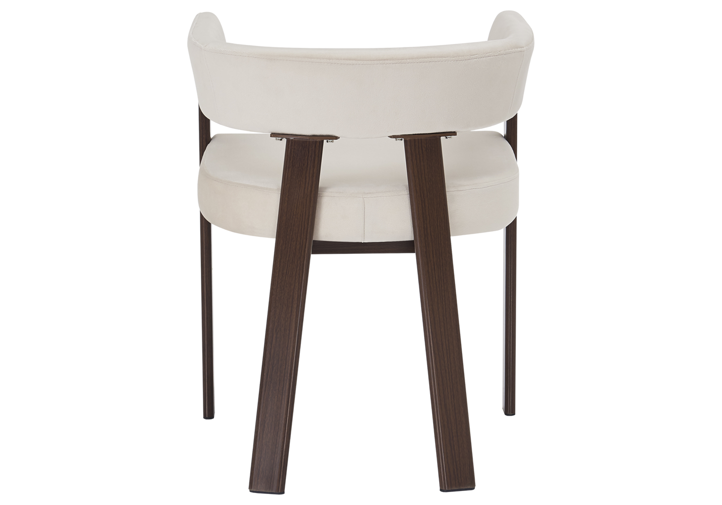 Fauteuil de table velours beige noyer – Mura x4