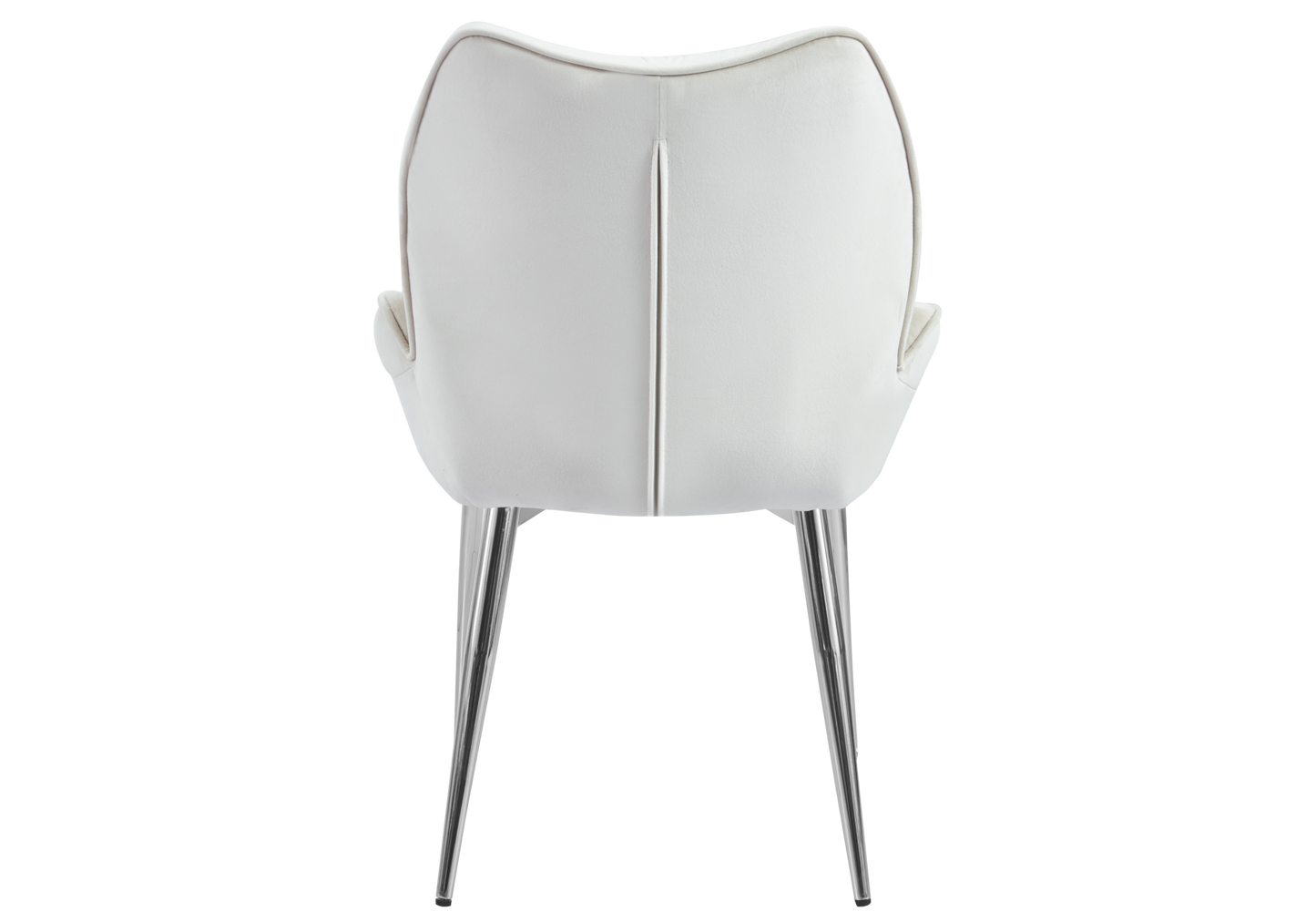 Fauteuil de table velours beige pieds argentés - Lyon x2
