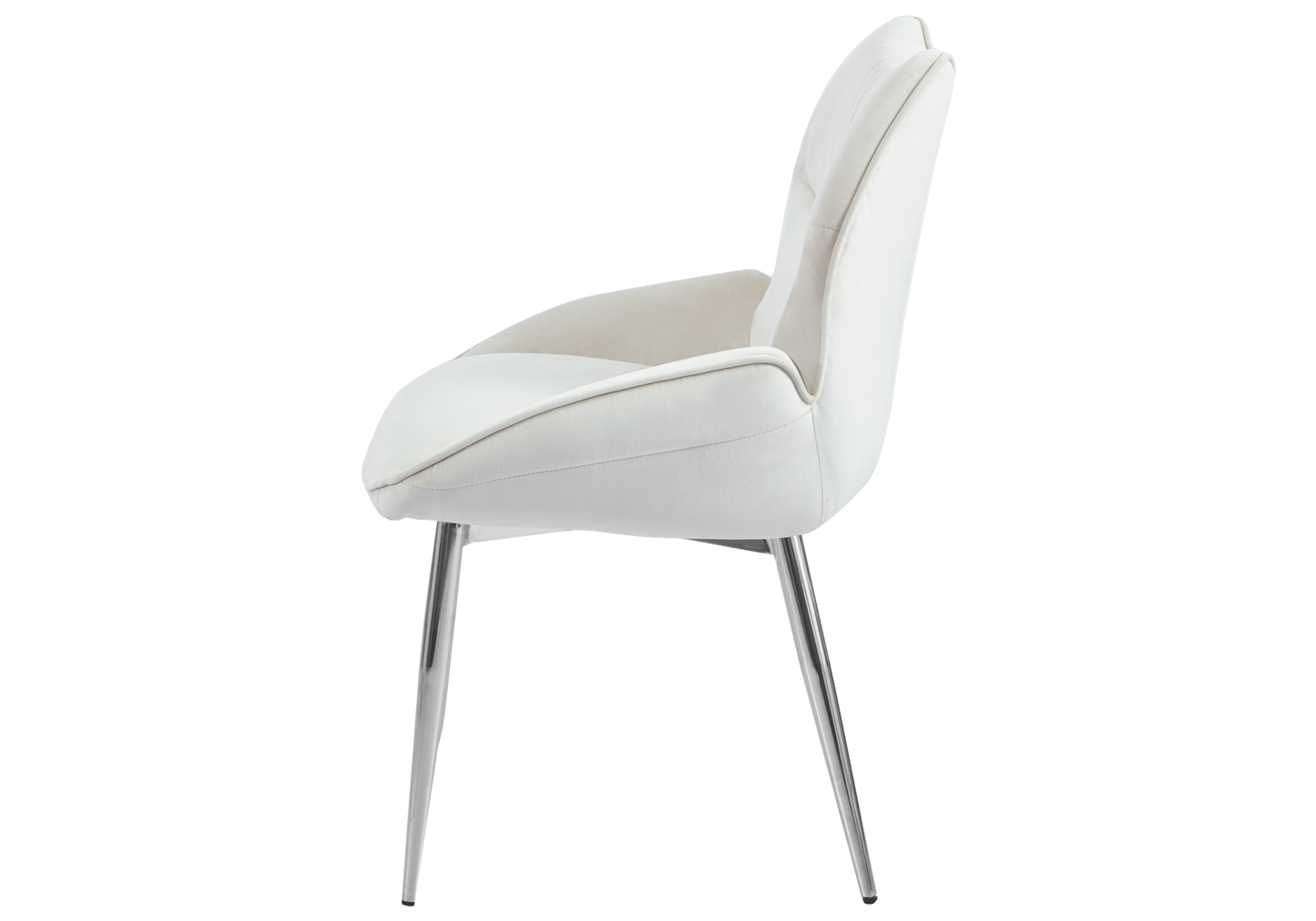 Fauteuil de table velours beige pieds argentés - Lyon x2