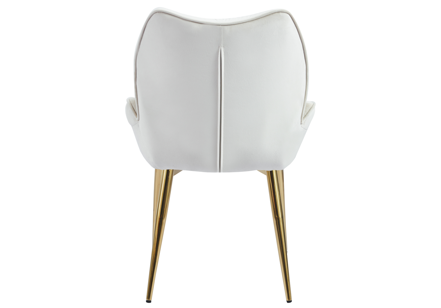 Fauteuil de table velours beige pieds dorés - Lyon x2