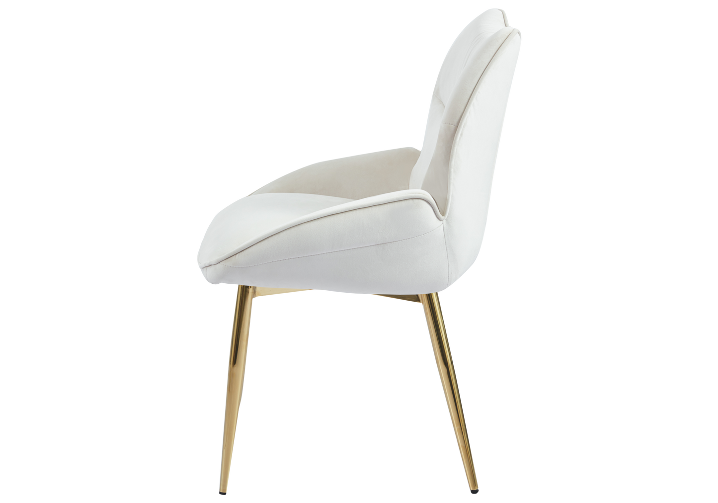 Fauteuil de table velours beige pieds dorés - Lyon x2