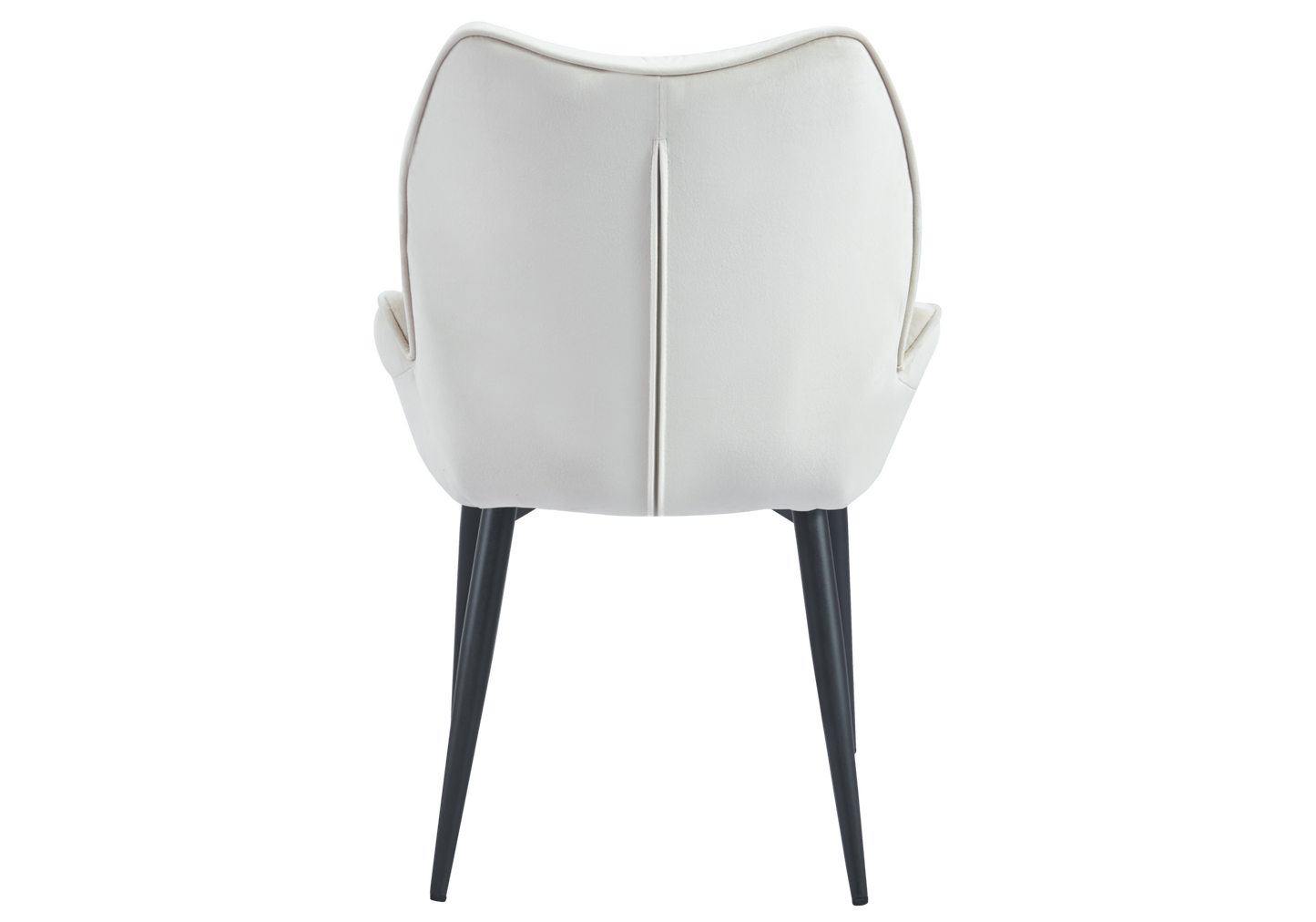 Fauteuil de table velours beige pieds noirs - Lyon x2