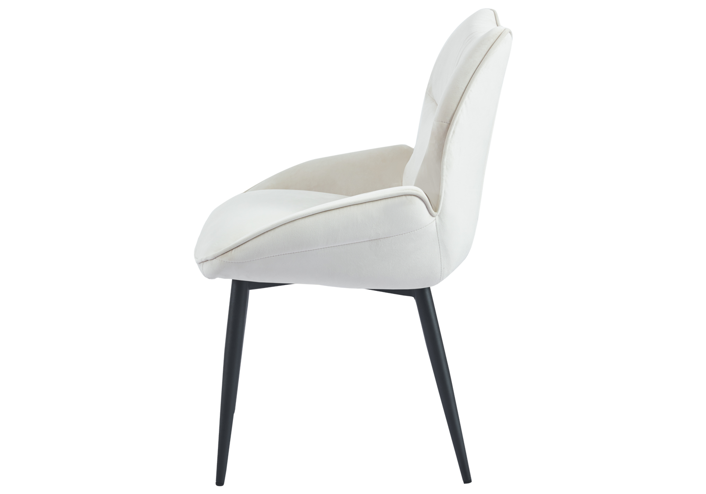 Fauteuil de table velours beige pieds noirs - Lyon x2