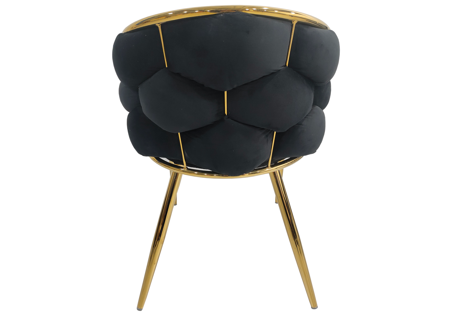 Fauteuil de table velours noir pieds dorés - Cloud x2