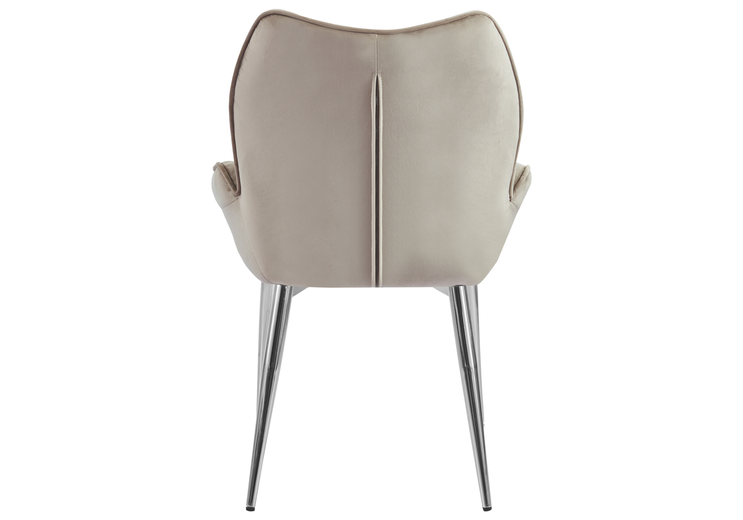 Fauteuil de table velours taupe pieds argentés - Lyon x2