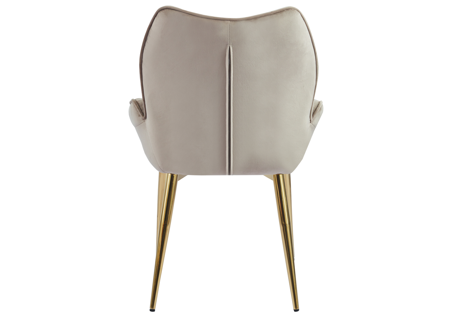 Fauteuil de table velours taupe pieds dorés - Lyon x2