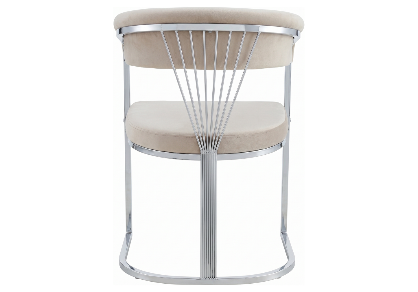 Fauteuil de table velours taupe pieds luge chromé - Siam x2