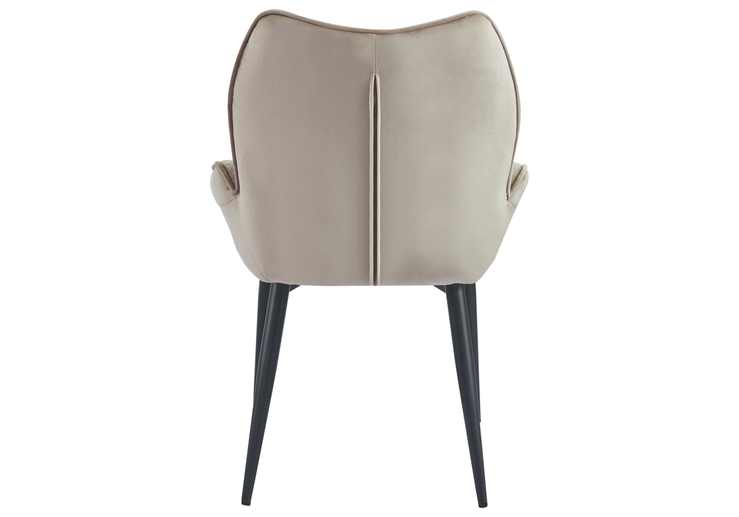 Fauteuil de table velours taupe pieds noirs - Lyon x2