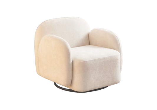 Fauteuil design en velours bouclé beige - SENSO