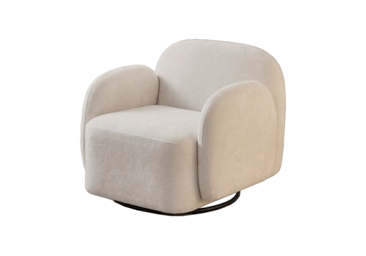Fauteuil design en velours bouclé taupe - SENSO