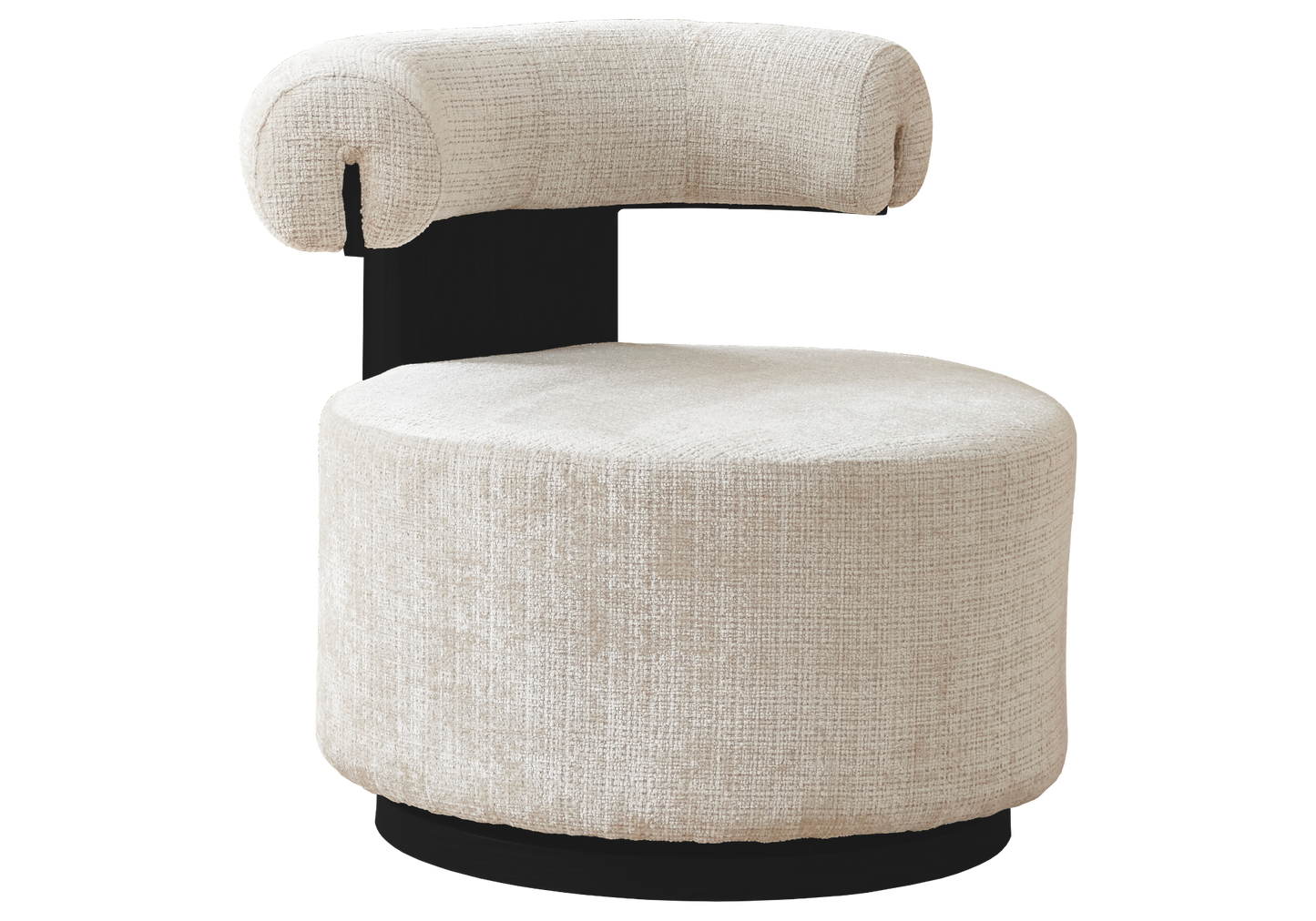 Fauteuil pivotant organique beige noir – Oslo
