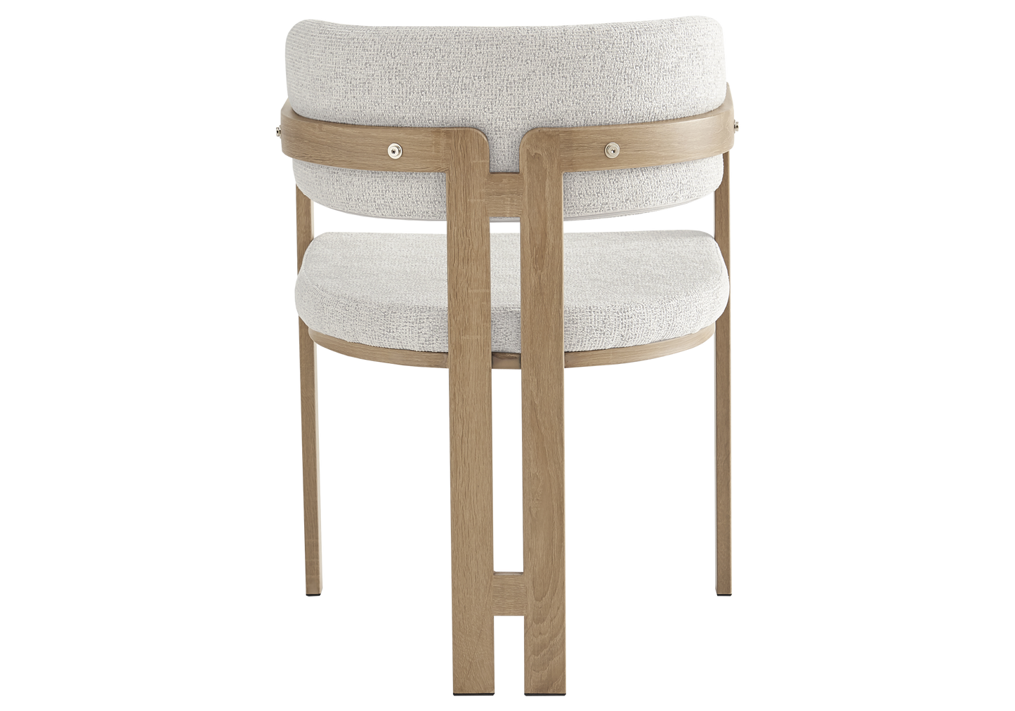 Fauteuil de table bouclé beige bois clair – Lyra x2