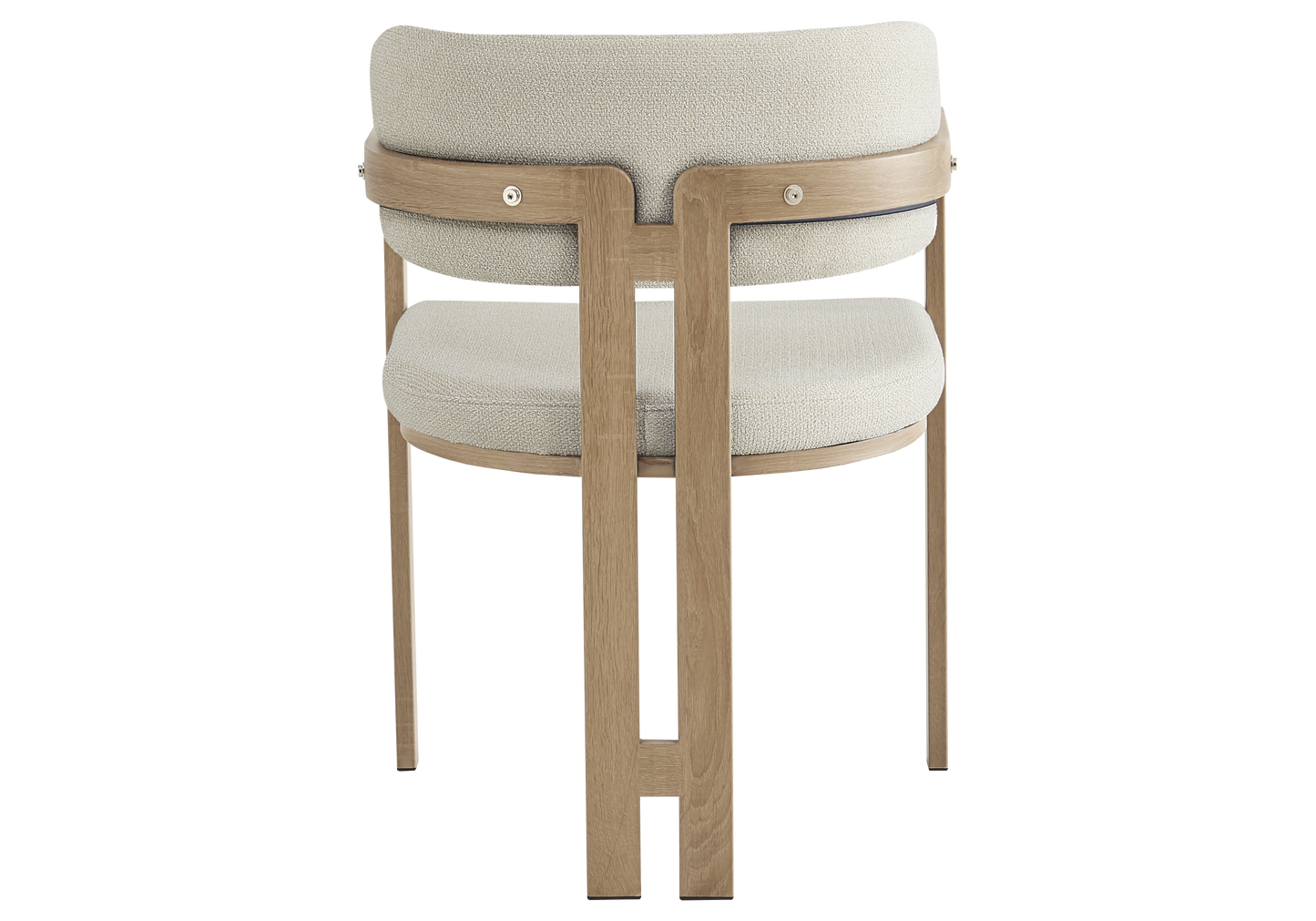 Fauteuil de table bouclé sable bois clair – Lyra x2
