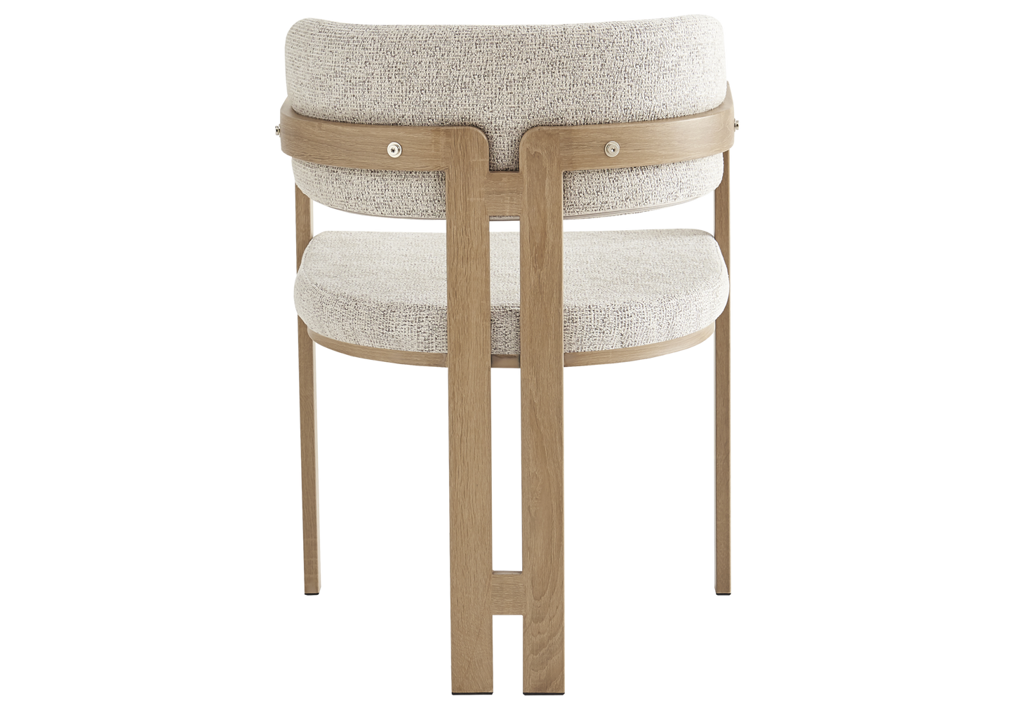 Fauteuil de table tweed capuccino bois clair – Lyra x2