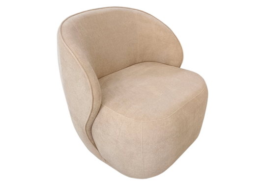Fauteuil design pivotant velours taupe - ELSA