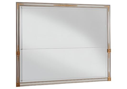 Grand miroir mural rectangulaire cadran blanc et doré - Liberty