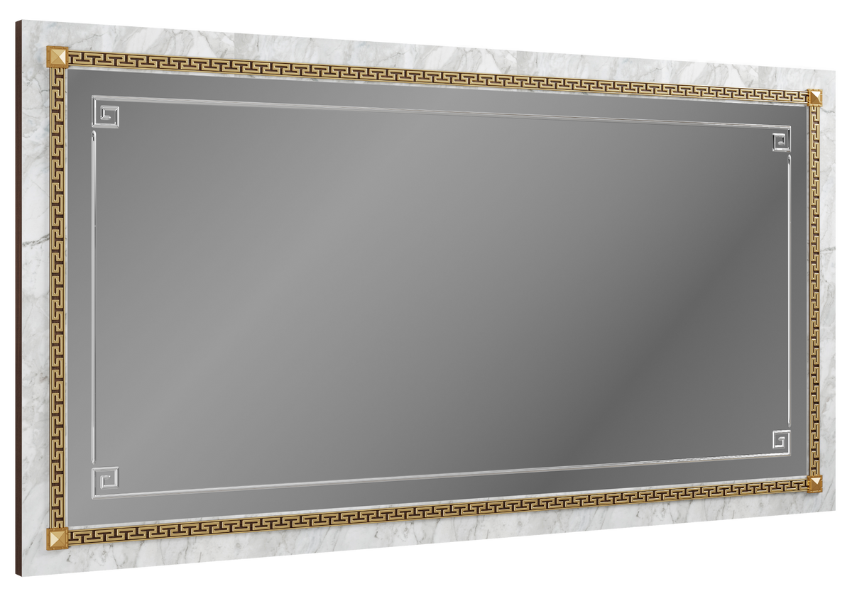 Grand miroir mural or et marbre - Romantica