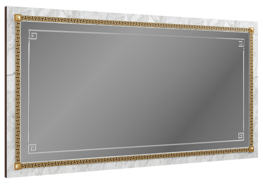 Grand miroir mural or et marbre - Romantica