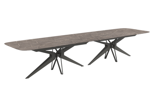 Grande table reception marbre doré - Hexagon