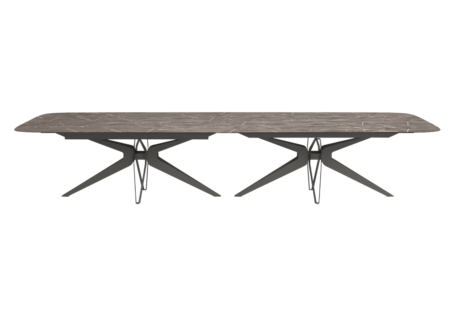 Grande table de réception et 12 chaises marbre - Hexagon