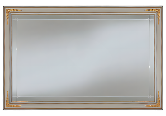 Grand miroir de buffet rectangulaire blanc et doré - Liberty