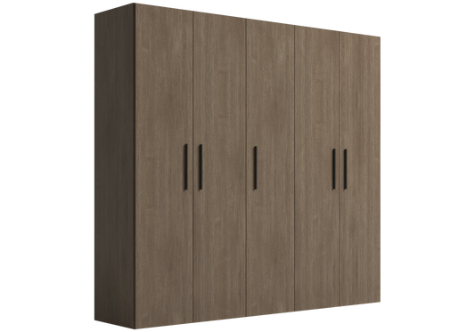 Dressing modulable 5 portes bois rainure Hexagon