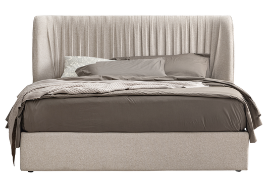 Lit tissu beige moderne – Hexagon