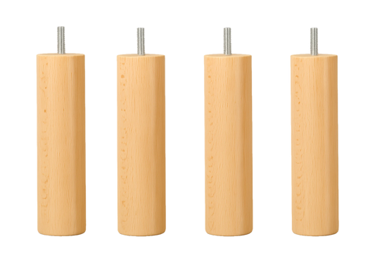 Jeu de 4 pieds en bois naturel 15 cm - EBAC