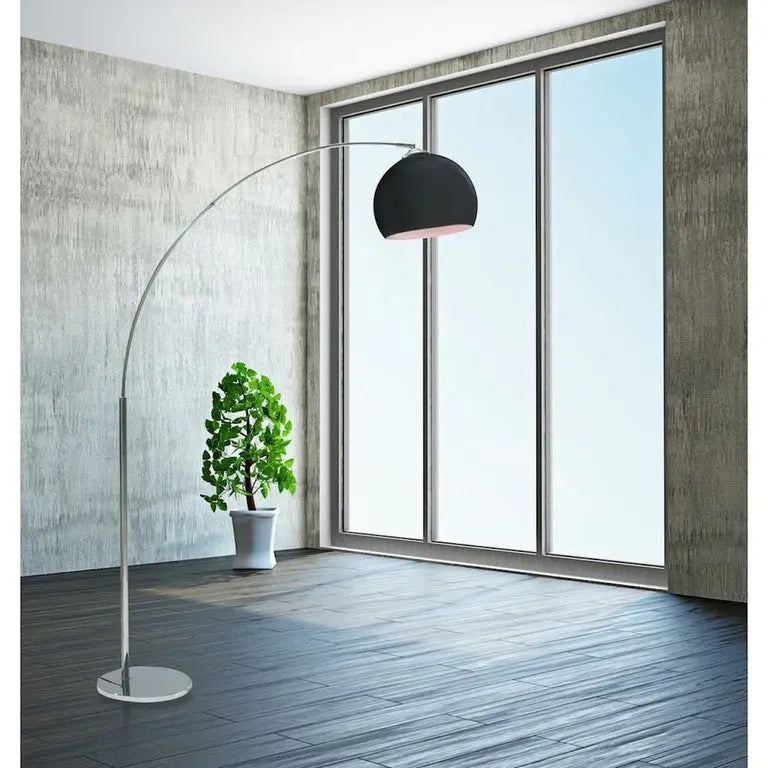 Lampadaire arc chrome noir DESI Today