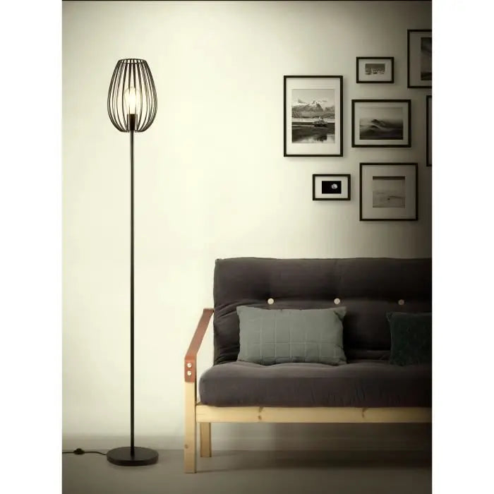 Lampadaire métal noir led décoratif MADDY Cdis