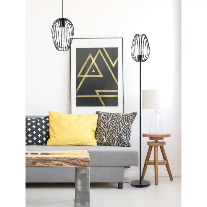 Lampadaire métal noir led décoratif MADDY Cdis