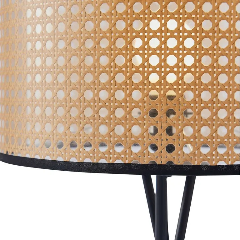 Lampadaire trépied noir cannage GLAM Today