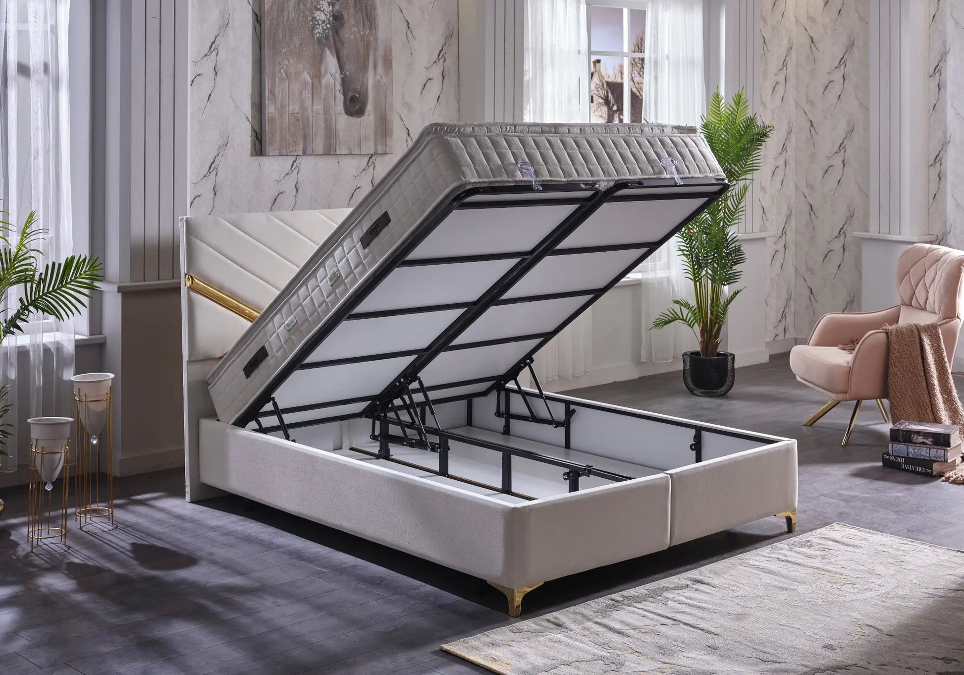 Lit coffre et matelas TOKYO Slims Mobilya