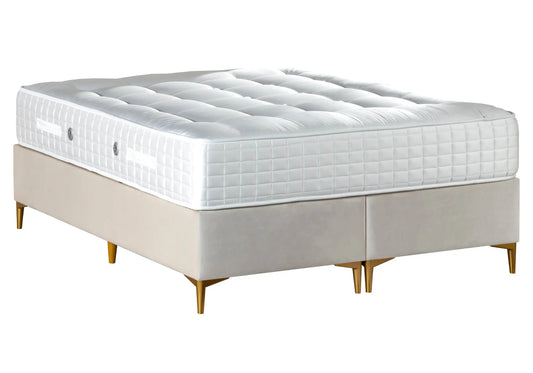 Lit coffre et matelas crème SERRA - DEKOFLIX