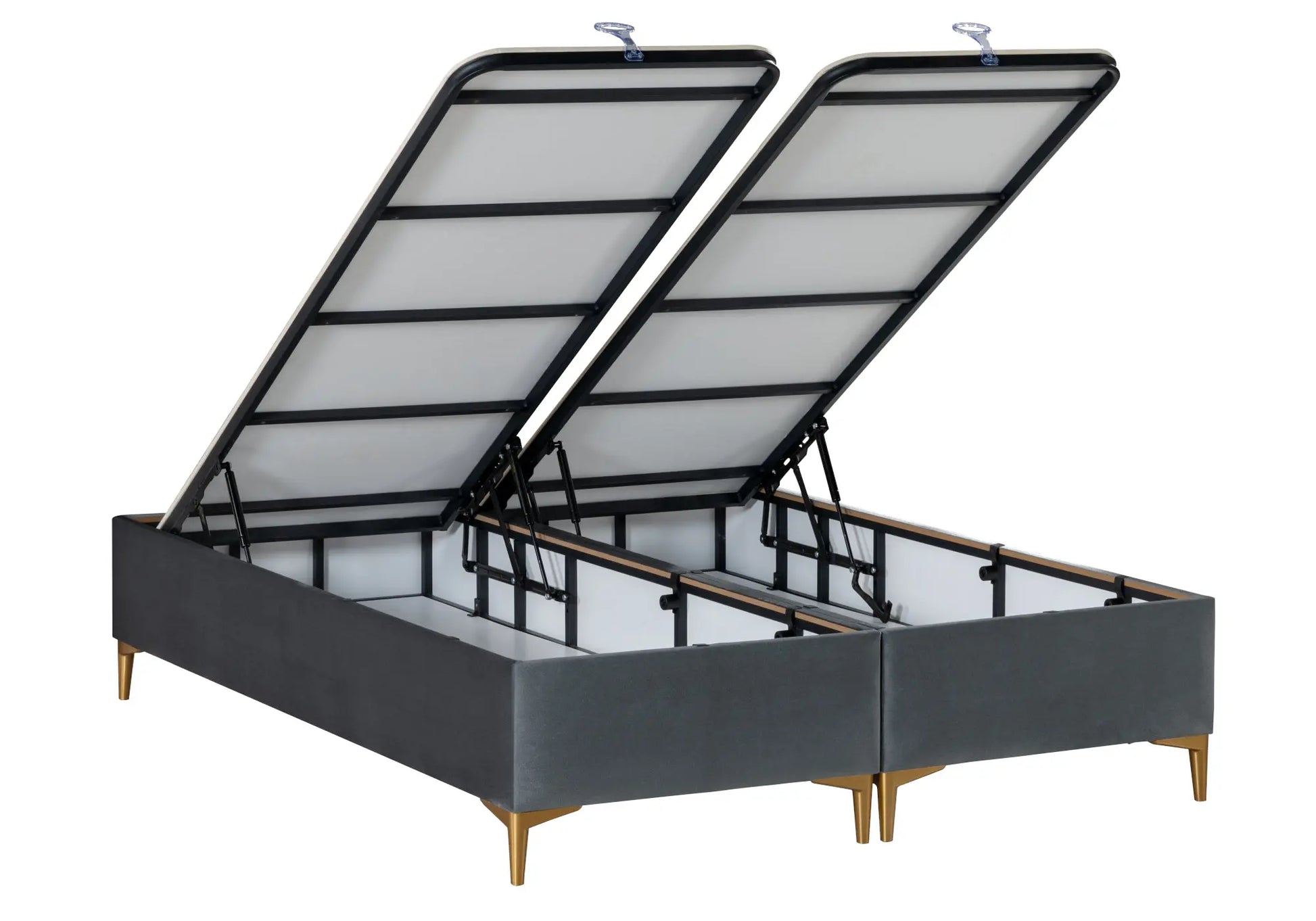 Lit coffre et matelas gris SERRA kelekci.com