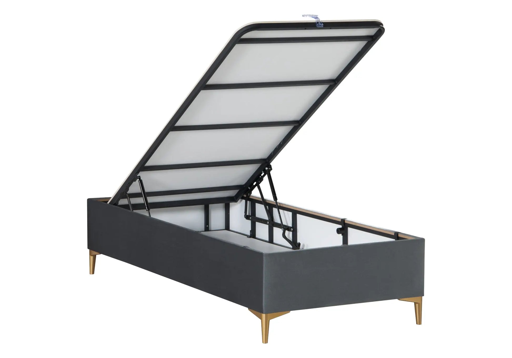 Lit coffre et matelas gris SERRA kelekci.com